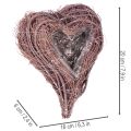 Cuore decorativo in rametti con foglio di alluminio per piante, 20 cm, 2 pezzi | Floristik24.it