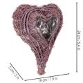 Pianta a forma di cuore con decorazione in lamina, 24 cm. | Floristik24.it