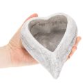 Ciotola decorativa a forma di cuore, grigia; piccolo vaso a forma di cuore, 19 cm | Floristik24.it