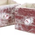 Floristik24 Cassetta per piante shabby chic cassetto decorativo rosso bianco set di 2