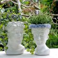 Floristik24 Testa di pianta busto donna vaso di fiori in ceramica bianca H19cm
