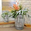 Floristik24 Testa di pianta Moai busto grigio H28cm