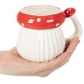 Tazza in ceramica con decorazione a forma di amanita muscaria, 10 cm | Floristik24.it