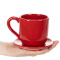 Grande tazza decorativa con piattino, adatta anche come vaso per piante, 17 cm | Floristik24.it