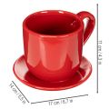Grande tazza decorativa con piattino, adatta anche come vaso per piante, 17 cm | Floristik24.it