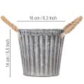 Vaso in metallo, vaso decorativo con manici, fioriera, vaso decorativo Ø16,5 cm | Floristik24.it