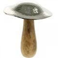 Floristik24 Fungo decorativo metallo legno argento, figura decorativa natura autunno 18cm