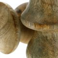 Fungo in legno di mango fungo in legno naturale decorazione autunnale Ø5cm H7.5cm 6 pezzi
