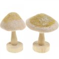 Floristik24 Decoro in legno di funghi, feltro con decorazione da tavola glitterata Avvento H11cm 4 pezzi