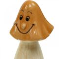 Floristik24 Decoro funghi ceramica marrone decorazione autunnale figure Ø6cm H10.5cm 3pz