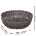 Ciotola a coste, color antracite, decorativa, rotonda, 15 cm, 2 pezzi | Floristik24.it