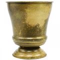 Floristik24 Fioriera vintage vaso in metallo ottone Ø17cm H19cm