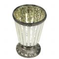Floristik24 Tazza tea light in vetro contadino argento H11cm