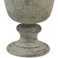 Floristik24 Coppa vaso in metallo antico grigio/marrone Ø18,5 cm 21,5 cm