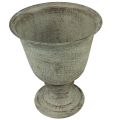 Floristik24 Coppa vaso in metallo antico grigio/marrone Ø18,5 cm 21,5 cm