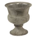 Floristik24 Vaso a tazza ciotola decorativa in metallo grigio antico Ø13,5 cm H15 cm