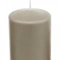 Floristik24 Candela pilastro 130/70 candela marrone decorazione candela in cera naturale sostenibile