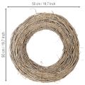 Ghirlanda decorativa in rami di rattan, sbiancata, per design creativo, 50 cm | Floristik24.it