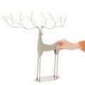 Scultura decorativa di cervo con grandi corna, look moderno in metallo, 48 cm | Floristik24.it