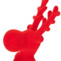 Statuetta decorativa di renna rossa, sdraiata, design moderno, 24 cm, 2 pezzi | Floristik24.it