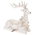 Floristik24 Statuetta decorativa di un cervo seduto con le corna, 30 cm