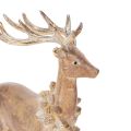 Statuetta decorativa di cervo con corna, da appoggio, decorazione natalizia, 28 cm | Floristik24.it