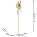 Statuetta decorativa di renna con pompon, mollette natalizie da 24 cm, 12 pezzi | Floristik24.it