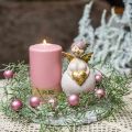 Floristik24 Angelo rosa con figura decorativa a cuore Decorazione natalizia 7 × 6 × 14 cm 2 pezzi