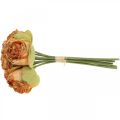 Floristik24 Mazzo di rose, fiori di seta, rose artificiali arancioni, aspetto antico L23cm 8 pezzi