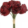Floristik24 Rose artificiali rosse, fiori di seta, mazzo di rose L23cm 8pz