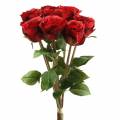 Floristik24 Rosa in mazzo artificiale rossa 36 cm 8 pezzi