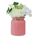 Floristik24 Rosa artificiale in vaso di vetro rosa bianco H16cm 2 pezzi