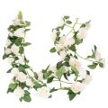 Floristik24 Ghirlanda di rose artificiali con fiori bianchi per decorazione, 170 cm