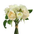 Floristik24 Bouquet di rose crema 26 cm