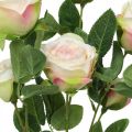 Floristik24 Ramo di rose, rose di seta, ramo artificiale rosa, crema L66cm Ø3/5cm