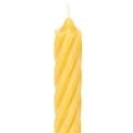 Candele rustiche a spirale, candele alte e affusolate, colore giallo tinta unita, 350/28 mm, confezione da 4 pezzi | Floristik24.it