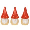 Mini statuette di gnomi in amanita muscaria, decorazione da tavolo, 10 cm, 6 pezzi | Floristik24.it