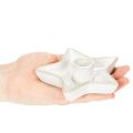 Portacandele a stella in ceramica, bianco, per candele affusolate, 12 cm, 2 pezzi | Floristik24.it
