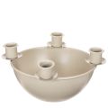 Floristik24 Portacandele con 4 supporti, corona d'Avvento moderna, beige, 15 cm