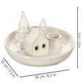 Portacandele decorativo in ceramica con casetta e alberi, 16 cm | Floristik24.it