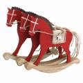 Floristik24 Cavallo a dondolo da appendere legno rosso H17cm 3pz Decorazioni albero nostalgico