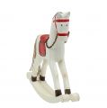 Floristik24 Cavallo a dondolo in legno bianco, rosso 25 cm x 20,5 cm