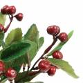 Floristik24 Mock berry bush artificialmente rosso con 7 rami