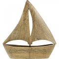 Floristik24 Deco barca a vela in legno di mango, nave in legno blu H27,5 cm