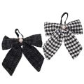 Floristik24 Fiocco in tessuto con spilla e gancio, a quadri, 24 cm, 2 pezzi
