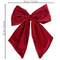 Fiocco in velluto a coste rosso per decorazioni natalizie da appendere, 24 cm, 2 pezzi | Floristik24.it