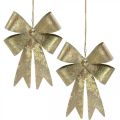 Floristik24 Anelli in metallo, ciondolo natalizio, decorazione dell&#39;Avvento dorata, aspetto antico H18cm L12.5cm 2 pezzi