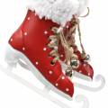 Floristik24 Decorazioni per l&#39;albero di Natale pattini da ghiaccio da appendere rosso, bianco 10,5 × 10 cm