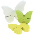 Floristik24 Farfalla in legno bianco / giallo / verde 3 cm - 5 cm 48 pezzi