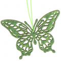 Decorazione da appendere Butterfly Green Glitter8cm 12pcs